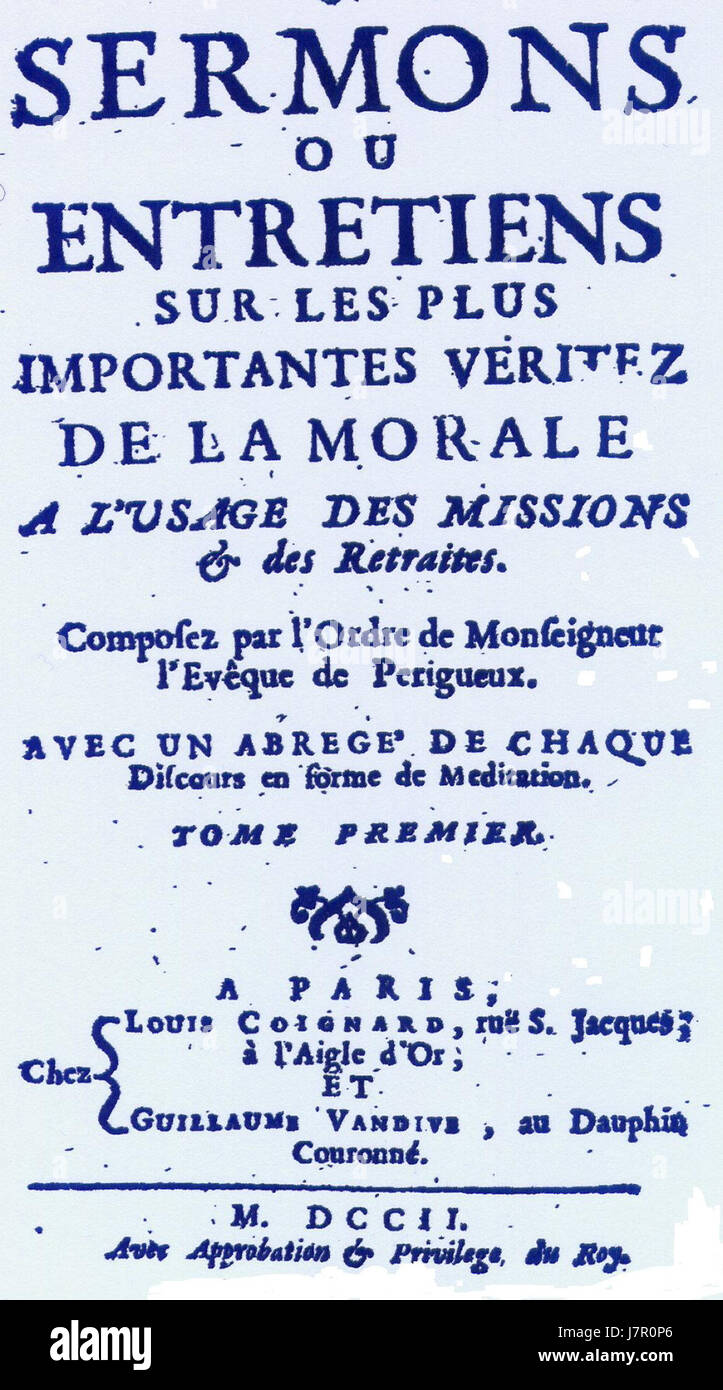 1702 Sermoni entretiens veritez morale Guillaume Vandive Foto Stock
