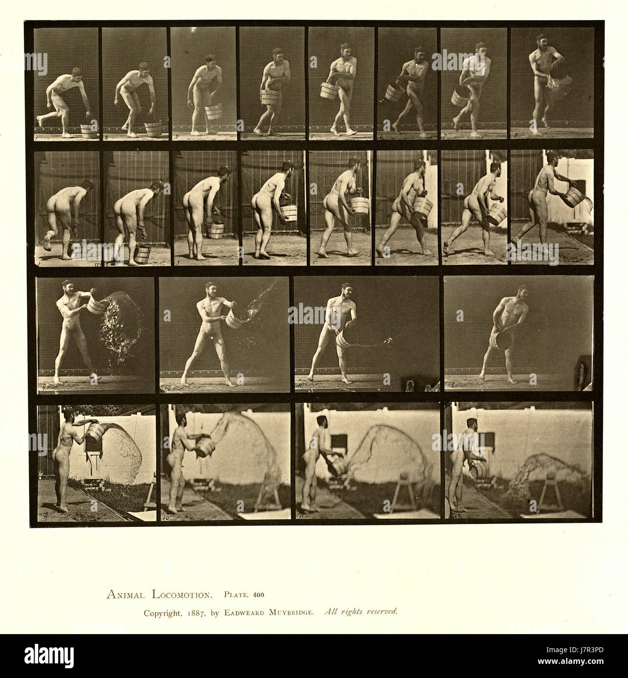 Questo titolo si riferisce a un'immagine o un'illustrazione del libro "Animal Locomotion", in particolare la placca 400, ospitata nella Boston Public Library. Esso raffigura il movimento degli animali, importante per gli studi di biologia e fisiologia. Foto Stock