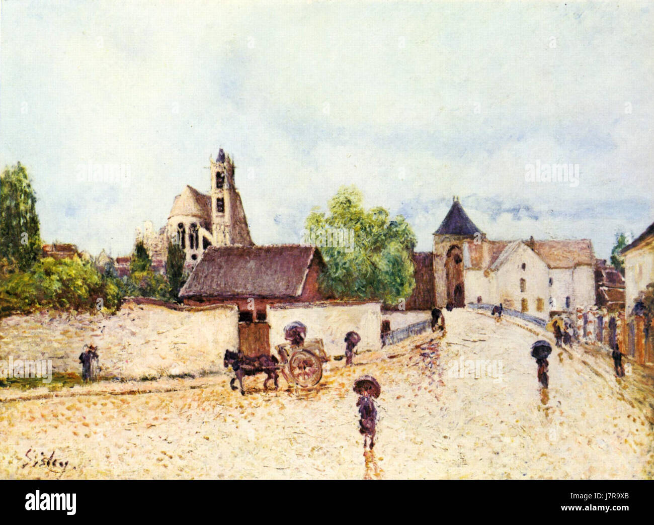 Alfred Sisley è stato un pittore impressionista francese noto per i suoi dipinti di paesaggio, in particolare quelli che raffigurano il Tamigi e scene della periferia di Londra. Il suo lavoro esemplificò l'attenzione impressionista sulla luce, il colore e i paesaggi naturali. Foto Stock