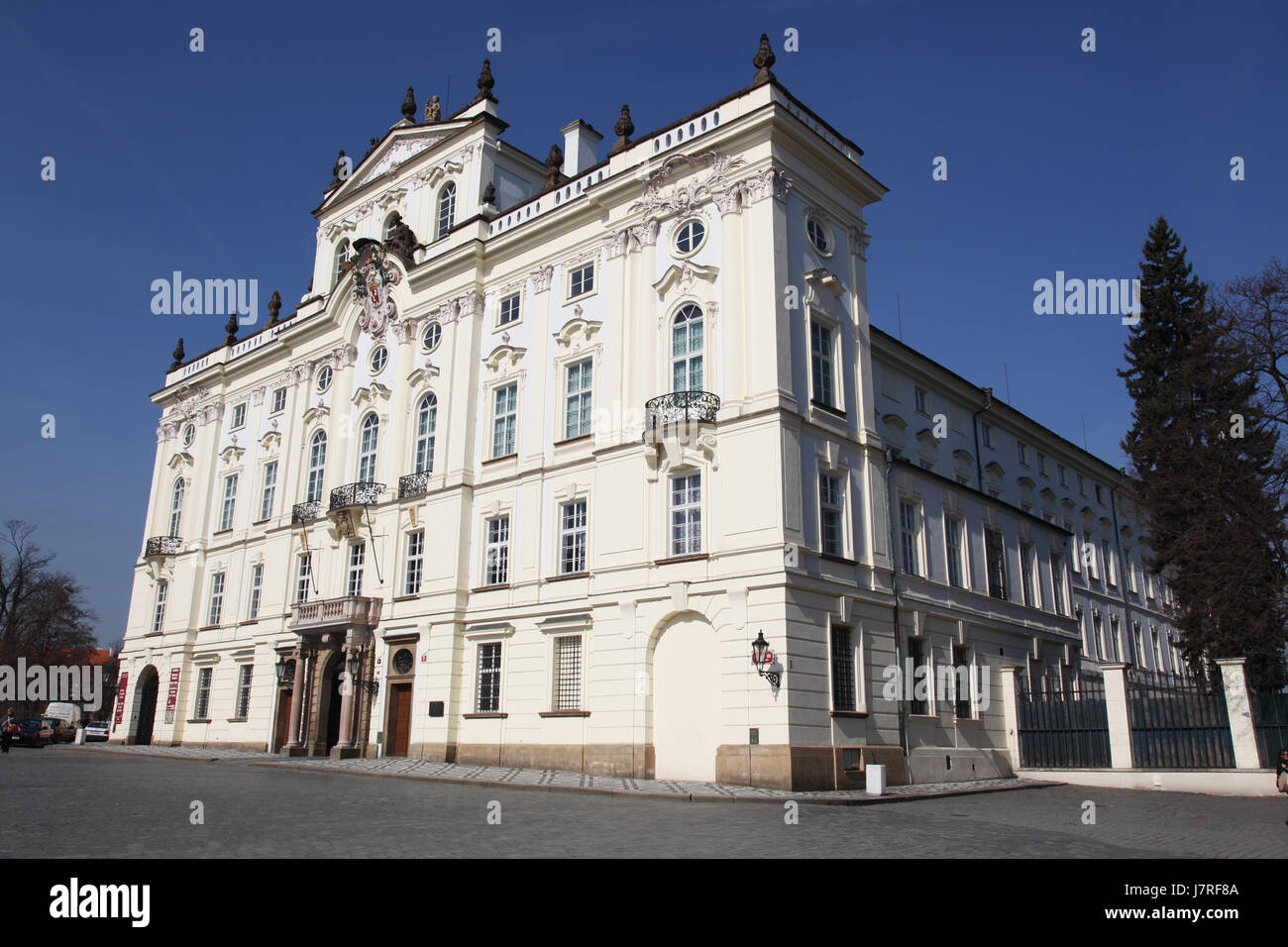 Praga residence arcivescovi house building cappella barocca facciata Cechia Foto Stock