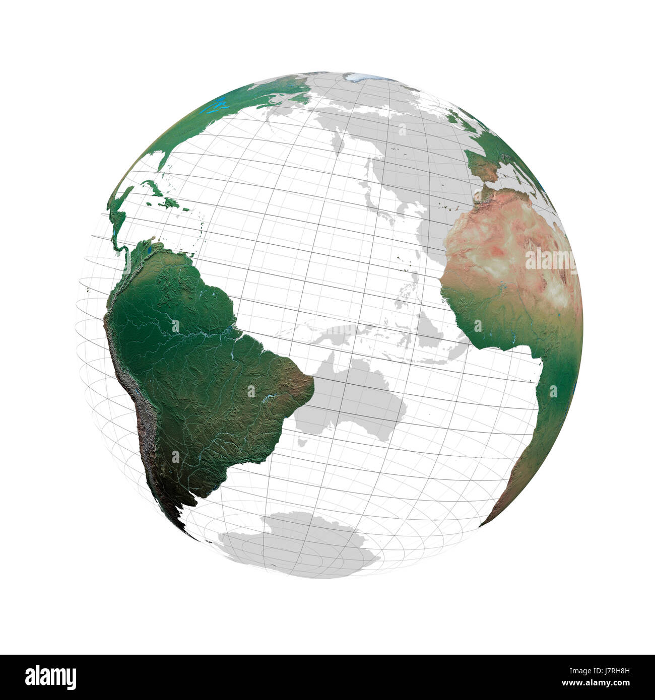 Banner mondo pianeta terra mondo continenti Asia polo nord africa antartide Foto Stock