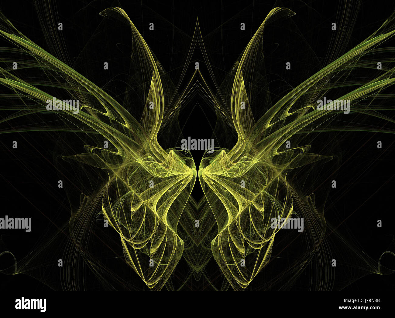 Graphics butterfly nero jetblack swarthy nero profondo ali frattale computer Foto Stock