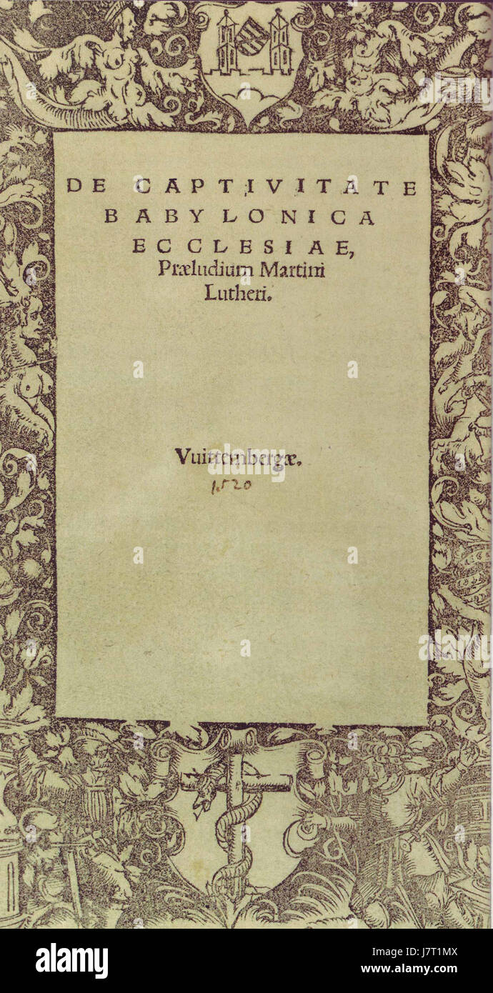 De Captivitate Babylonica è un'opera storica del filosofo e teologo Johannes M. Bach. Il titolo si riferisce alla prigionia babilonese del popolo ebraico, offrendo un'analisi del periodo e del suo significato per la storia biblica. Foto Stock
