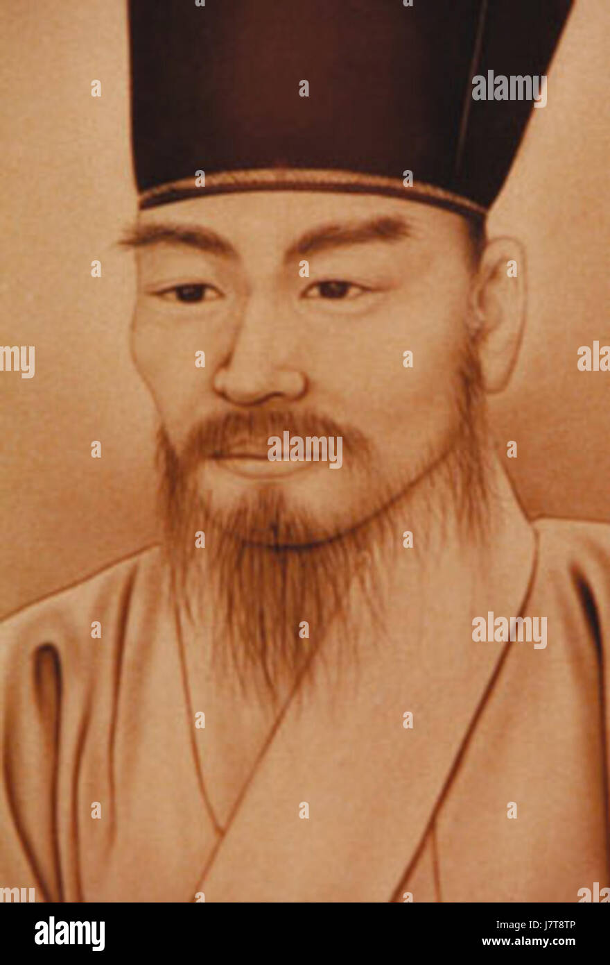 Cho Gwang Jo era una figura notevole, probabilmente associata alla storia o alla cultura coreana. Dettagli specifici sui suoi contributi o background lo aiuterebbero a collocarlo nel contesto della Corea del XVI o XVII secolo. Foto Stock