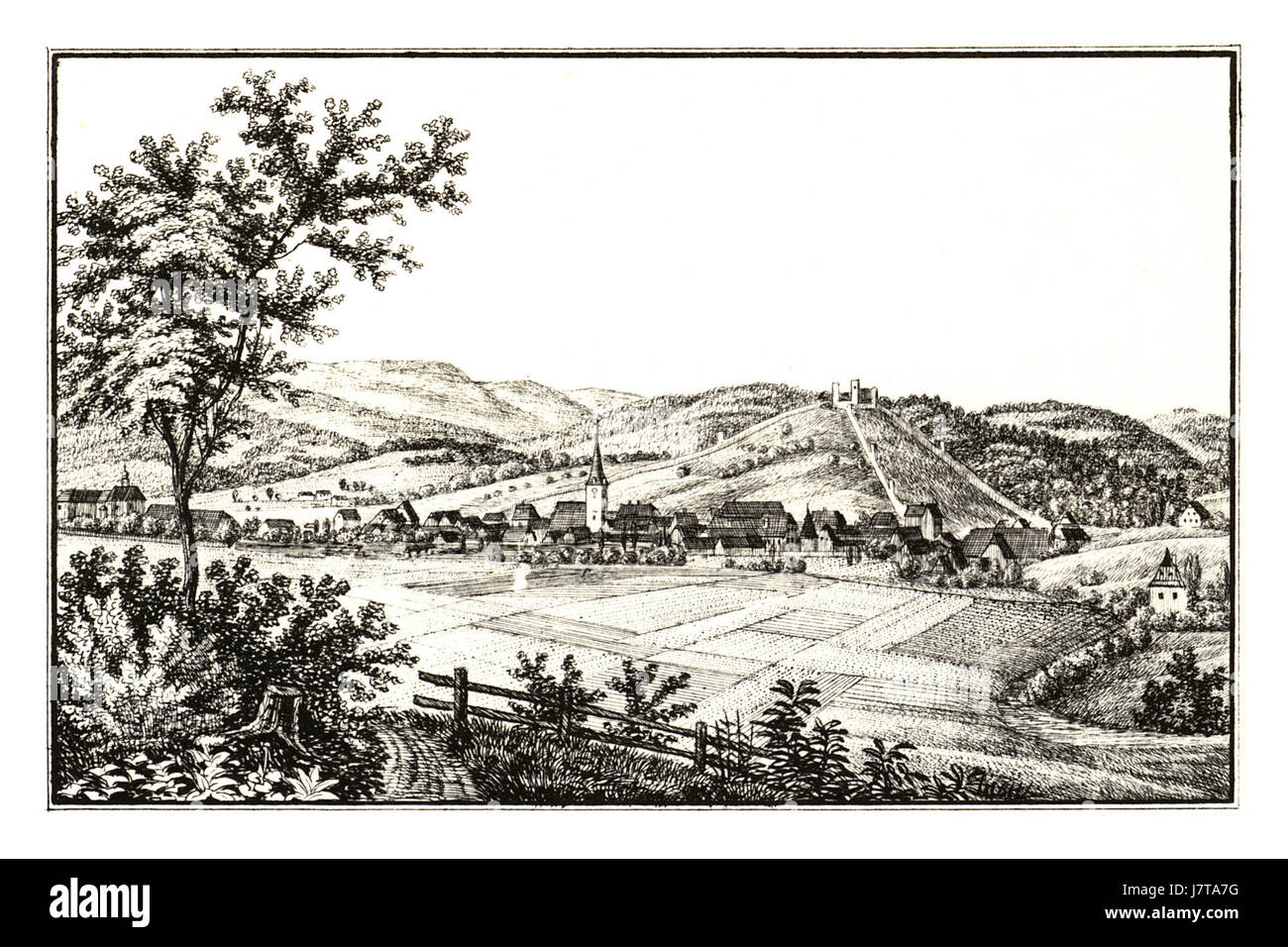 317 Voitsberg gez. von Alexander Kaiser J.F.Kaiser Lithografirte Ansichten der Steiermark 1830 Foto Stock