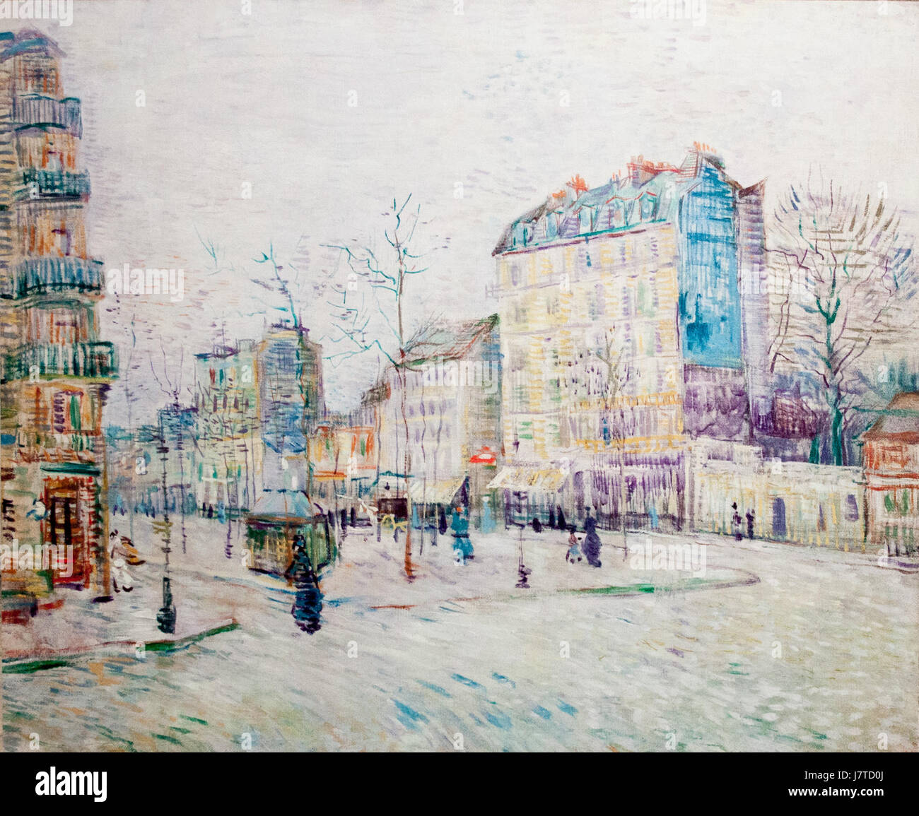 Boulevard de Clichy è una strada di Parigi, in Francia, storicamente conosciuta per la sua vibrante scena culturale e l'influenza artistica. L'area è diventata iconica per la sua associazione con artisti e cultura bohémien durante la fine del XIX e l'inizio del XX secolo. Foto Stock