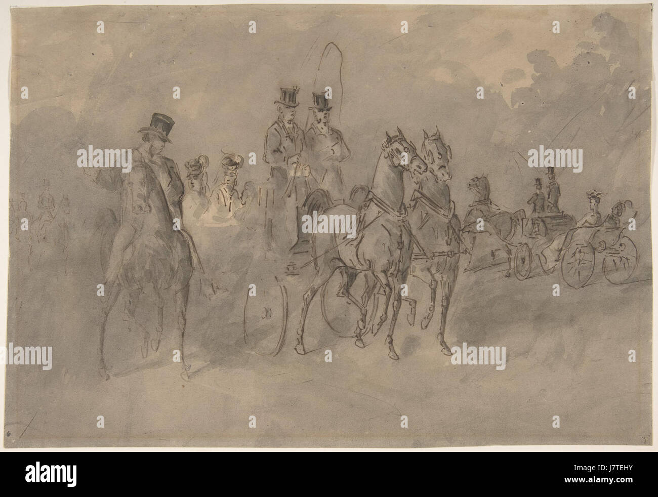 Constantin Guys, guida in Bois de Boulogne Foto Stock