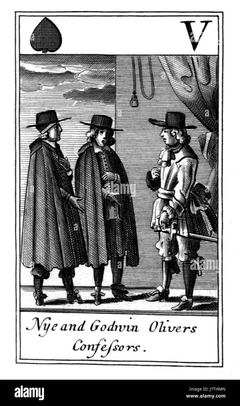 Il Cavalier 5 of Spades è una carta di un mazzo, spesso parte di giochi di carte storici. Il design della carta può avere significati simbolici o tradizionali, a seconda del contesto di gioco. Foto Stock