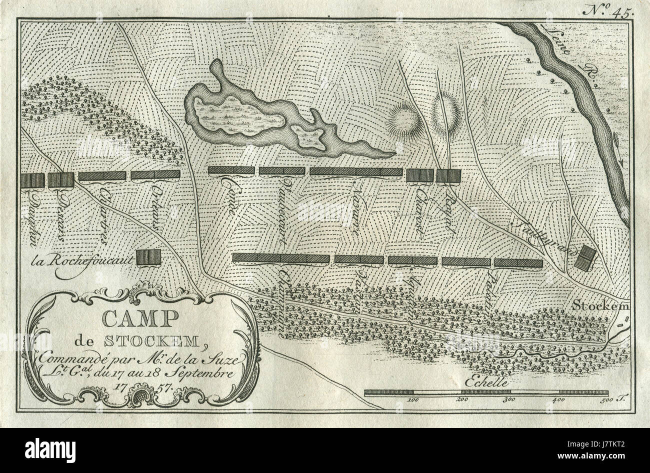 Campi topographiques de la campagne de MDCCLVII, en Westphalie 1757, 09, 18, Camp de Stockem dettaglio Foto Stock