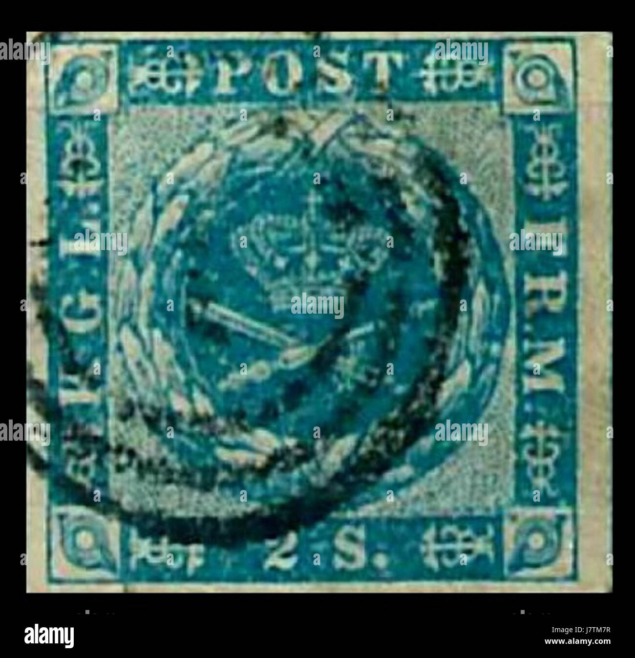 Danimarca 1854 Sc3u si riferisce a uno specifico oggetto storico o oggetto relativo alla Danimarca a metà del XIX secolo. Potrebbe trattarsi di un documento, di un timbro o di un altro pezzo importante per la storia sociale, politica o culturale della Danimarca nel 1854. Ciò potrebbe fornire informazioni sulla situazione della Danimarca durante questo periodo. Foto Stock