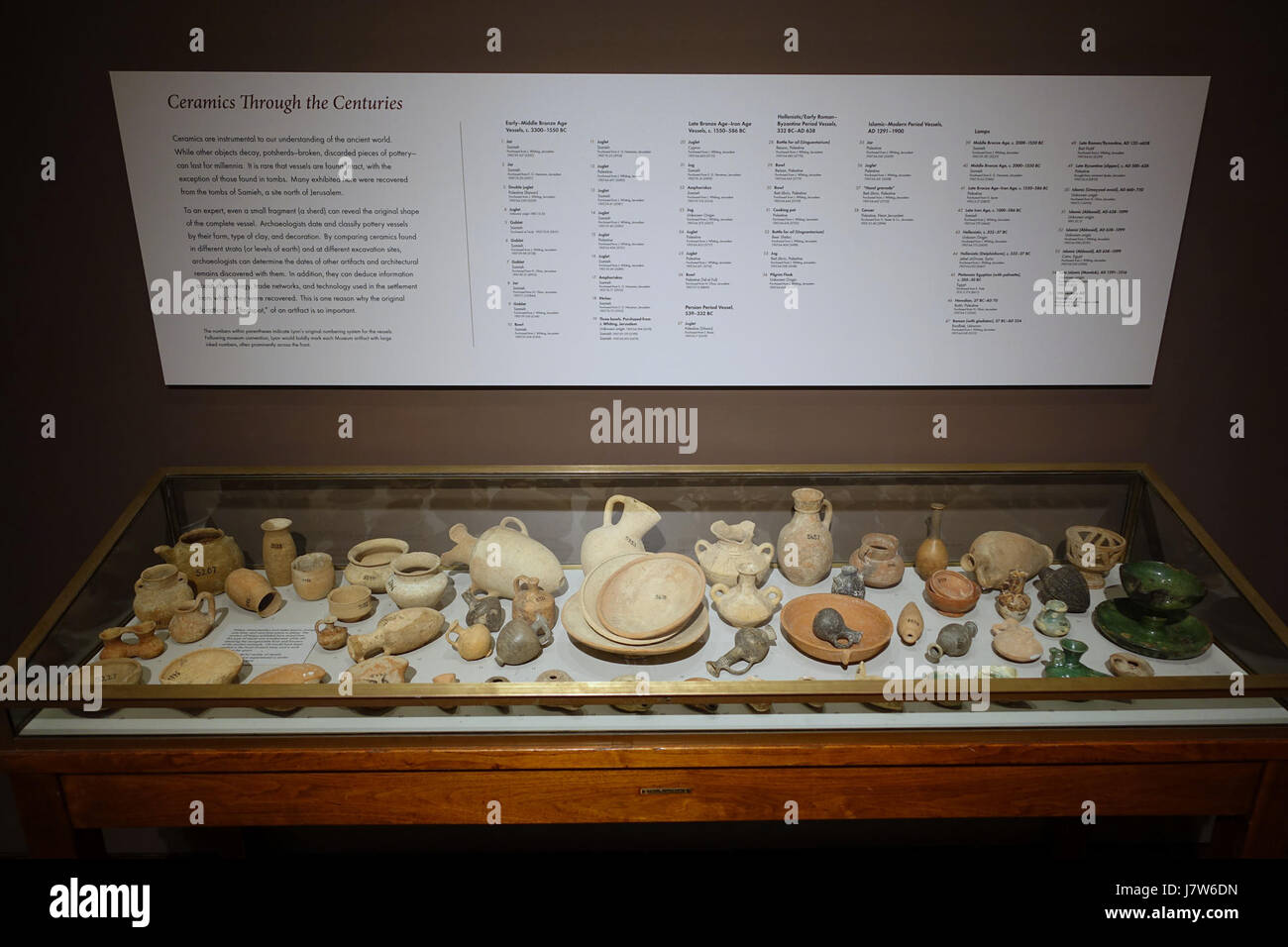 La ceramica attraverso i secoli, inizio età del bronzo al periodo moderno Harvard Museo semitica Cambridge, MA DSC06215 Foto Stock