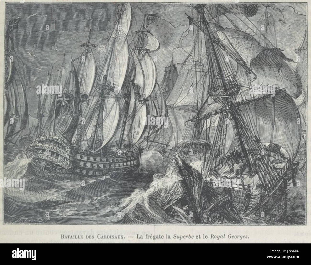 Bataille des Cardinaux distruzione du Superbe le 20 novembre 1759 Foto Stock