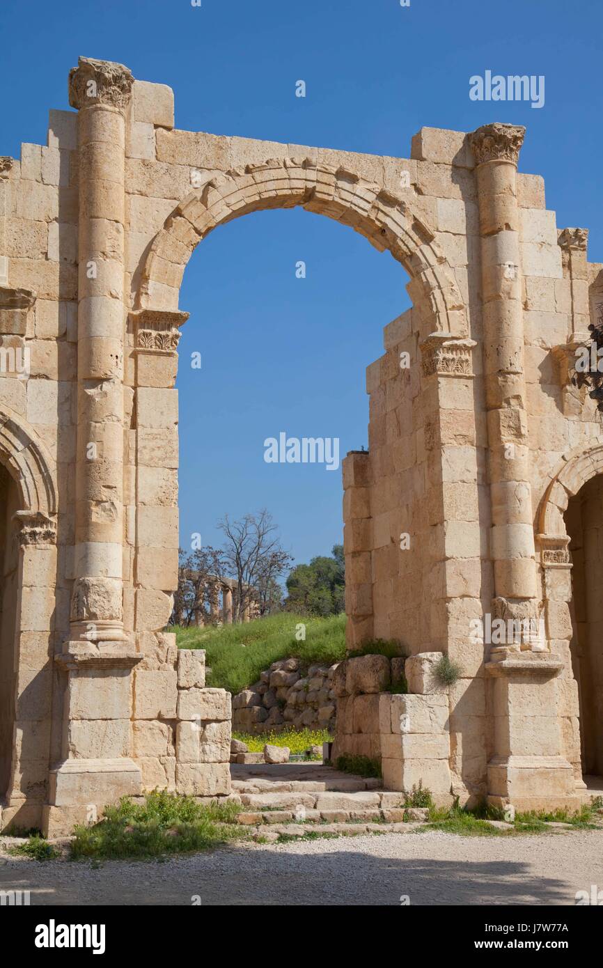 Jerash - antica città romana in Giordania Foto Stock