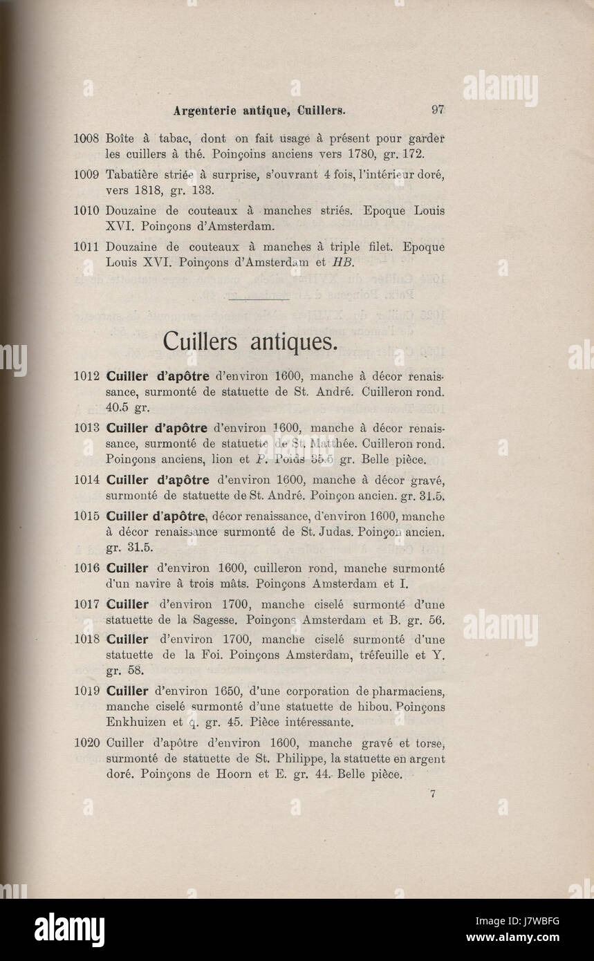 Il titolo fa riferimento a una raccolta di opere di F.W. Ross, la Haye, A. Durand e Parigi, con particolare attenzione a una pagina (p. 97), probabilmente una pubblicazione o una collezione d'archivio. Foto Stock