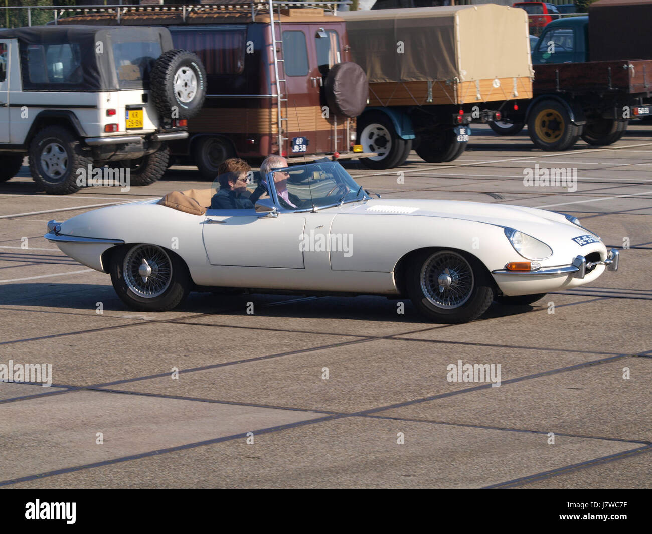 1968 Jaguar e tipo, licenza olandese registratoin AE 95 60, pic4 Foto Stock