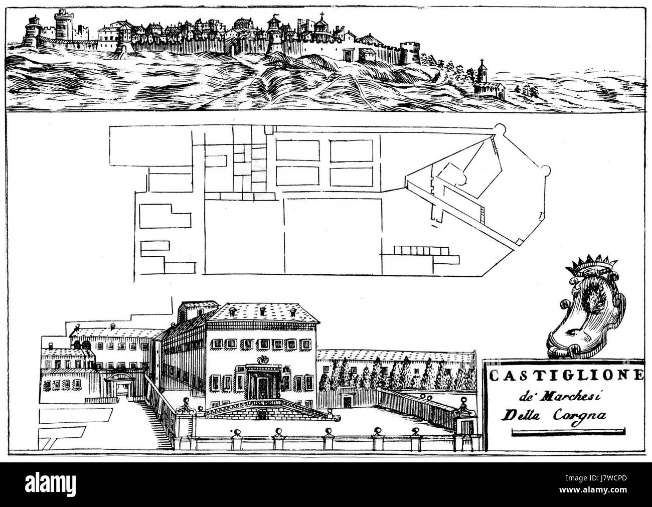 Borgo Castiglione del Lago è un paesino panoramico situato nella regione Umbria d'Italia, noto per la sua architettura storica, le strade medievali e le viste sul Lago Trasimeno. Foto Stock