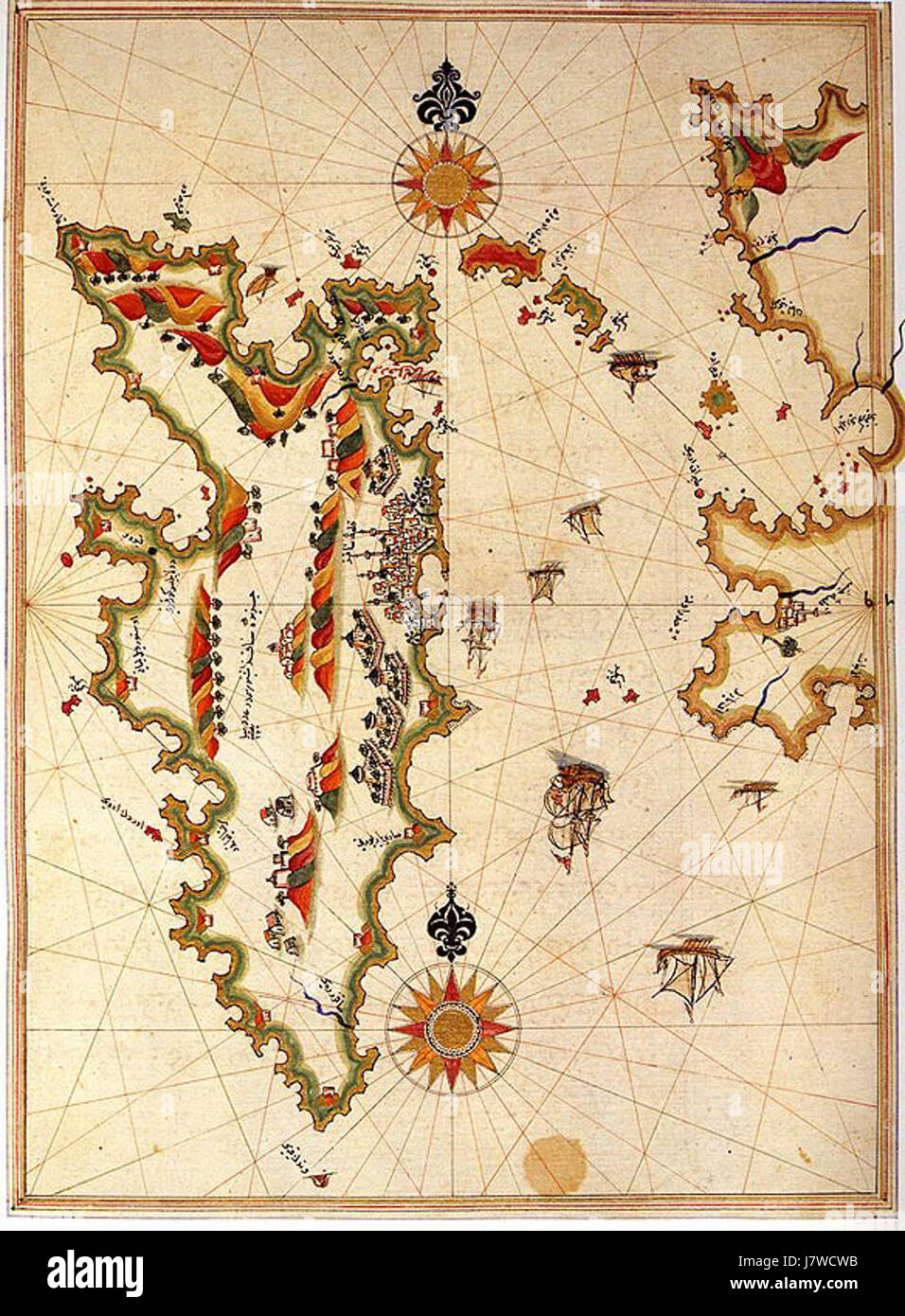 Chios da Piri Reis ruotato Foto Stock