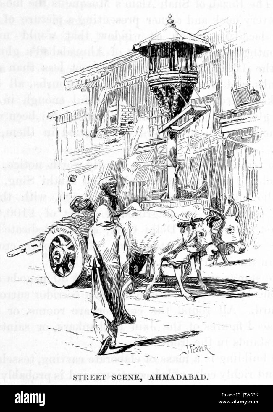 Ahmedabad street scene 1890 Foto Stock