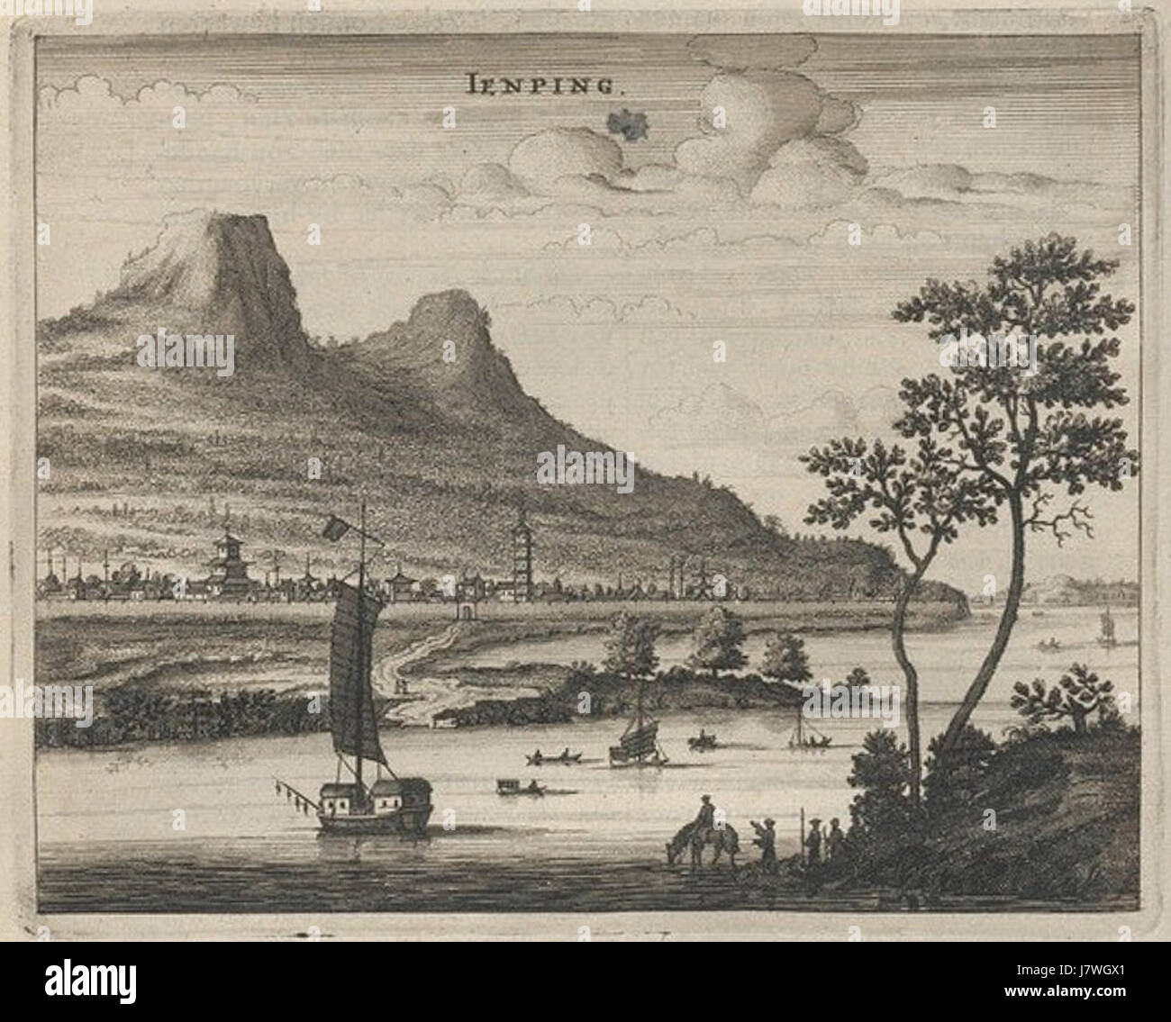 Immagine tratta da "Gedenkwaerdig Bedryf" (1670) di Olfert Dapper, raffigurante scene storiche, conservate presso la Biblioteca Universitaria dell'Università Radboud di Nijmegen. Foto Stock