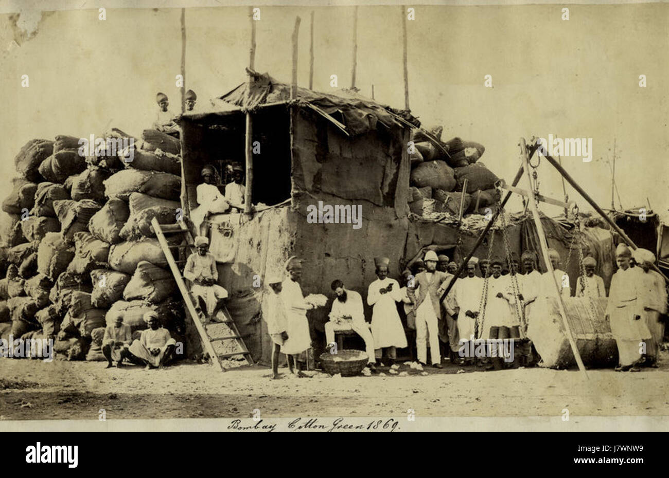 Bombay mercato del cotone nel 1869 Foto Stock