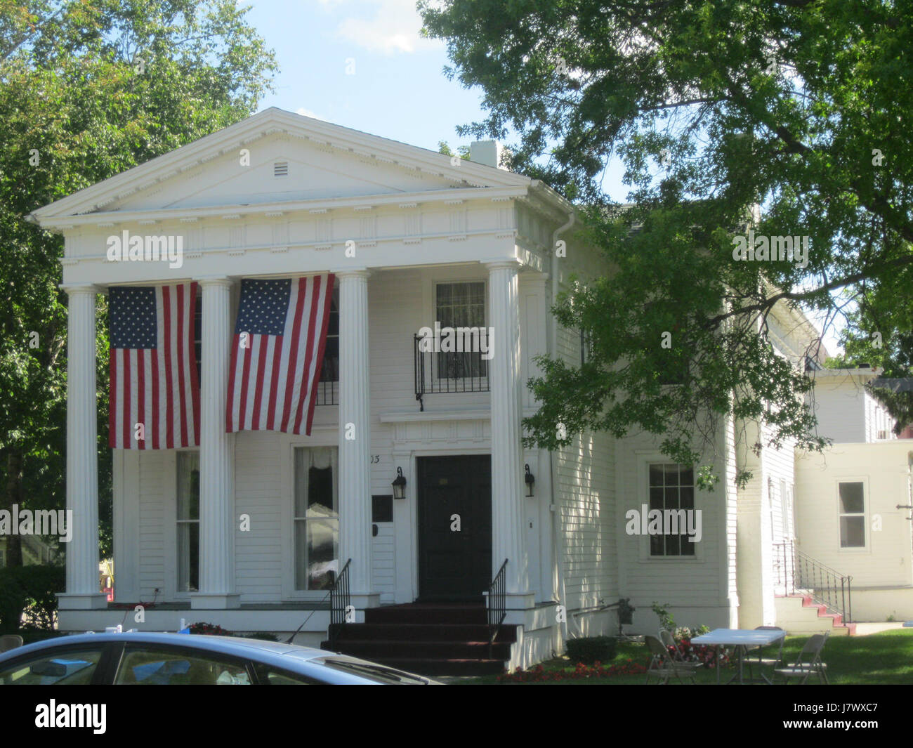 103 West Main è una struttura situata nel quartiere storico di Evansville, Wisconsin. Quest'area è notevole per il suo significato storico e gli stili architettonici conservati. Foto Stock