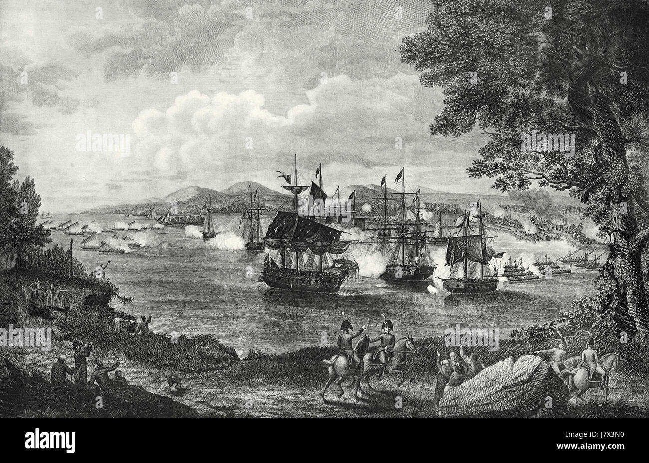 Macdonough la vittoria sul Lago Champlain durante la guerra di 1812 Foto Stock