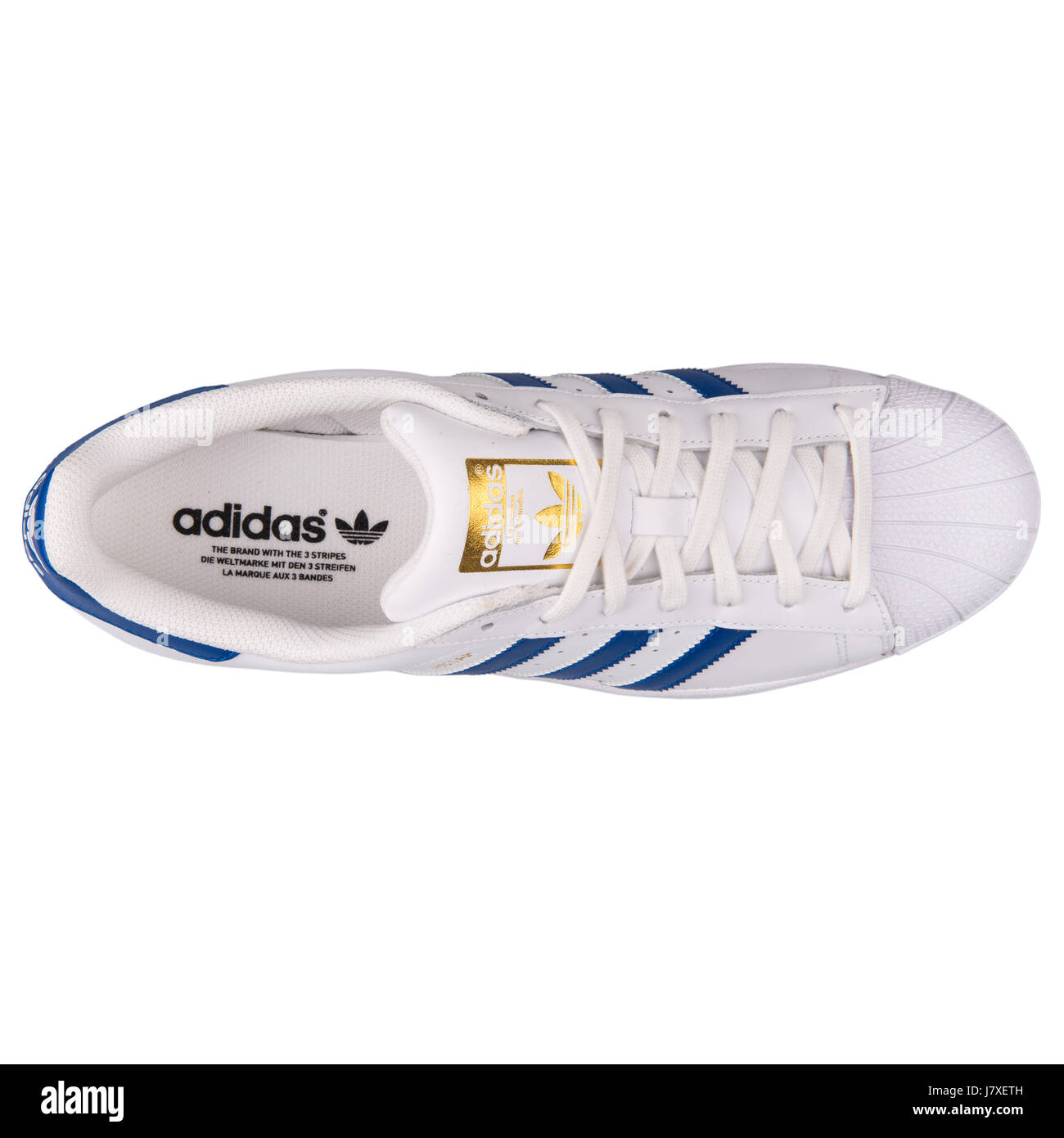 Adidas Superstar Foundation uomo in pelle bianca con Blue Sneakers