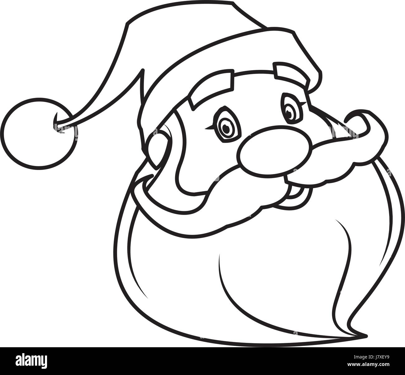 Babbo Natale faccia con barba e cappello. cartoon carattere natale carino padre frost illustrazione vettoriale Immagine e Vettoriale - Alamy