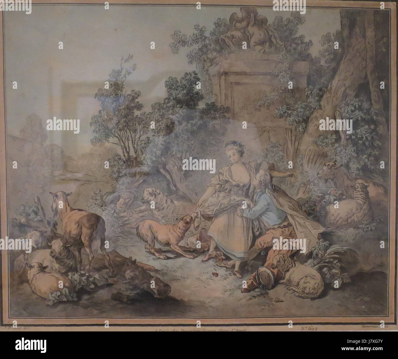 "Grande pastorale, n. 602' da Gilles Demarteau, 1770s, Dayton Art Institute Foto Stock