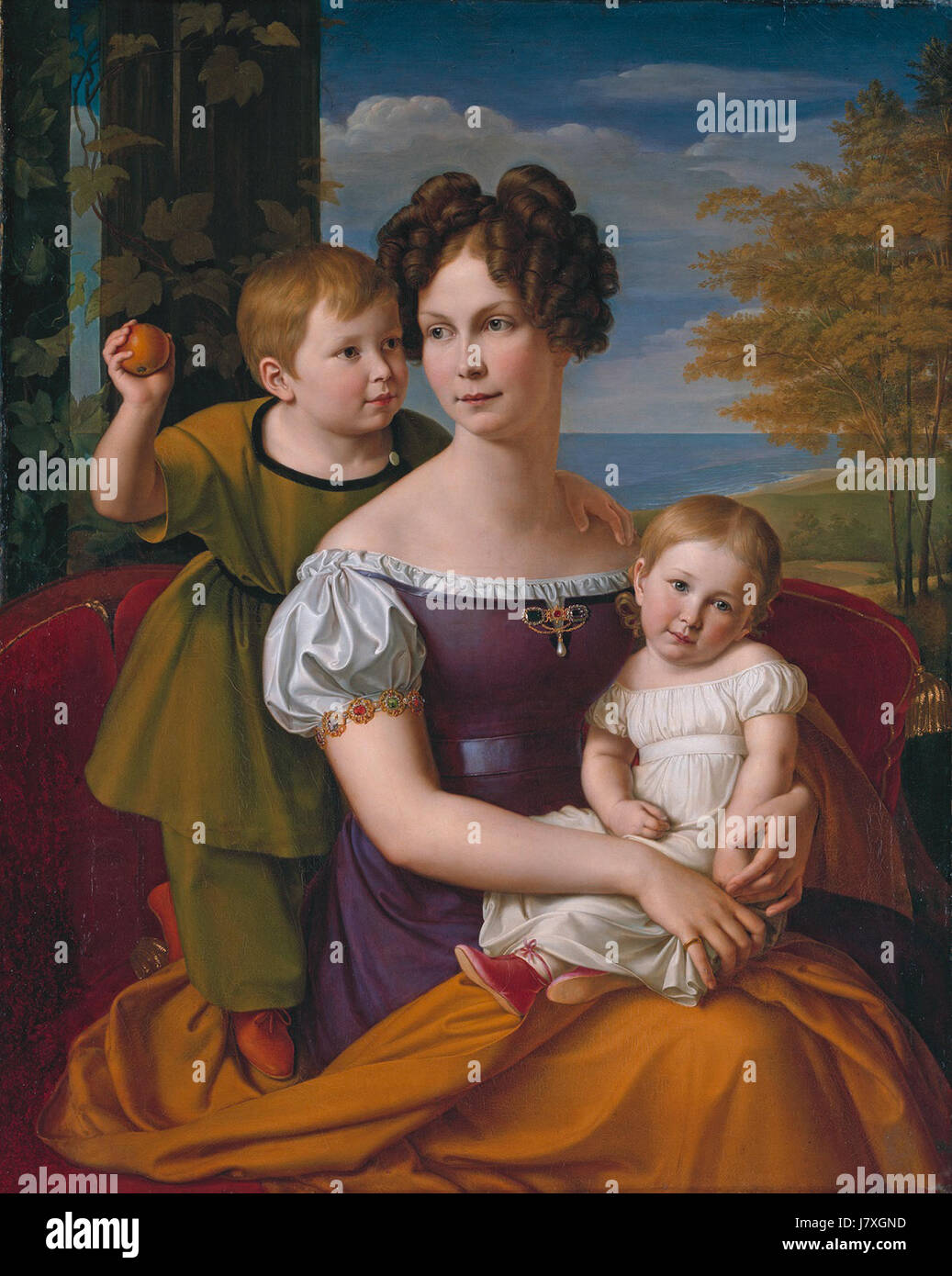 Alexandrine von Mecklenburg e figli di Friedrich Wilhelm von Schadow Foto Stock