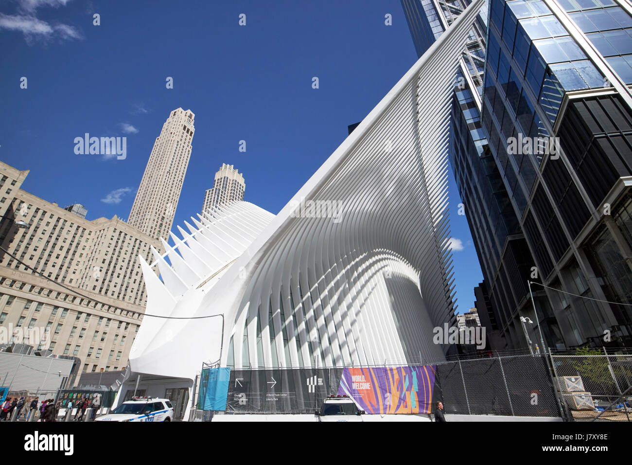 World Trade Center hub di trasporto e Westfield World Trade Center shopping mall noto come l'occhio new york city usa Foto Stock