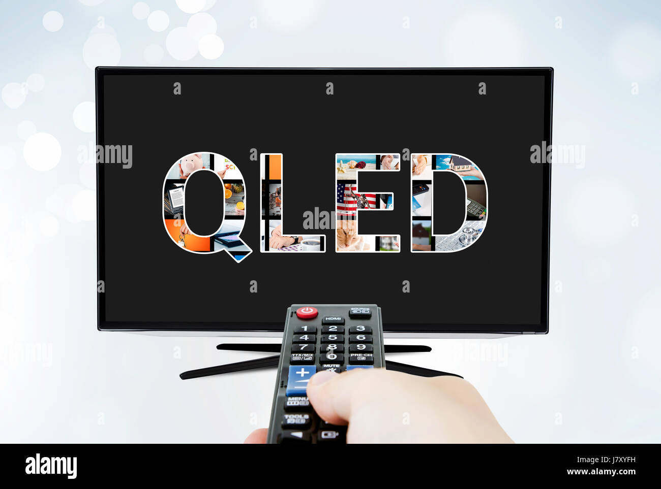 QLED quantum dot tv display innovazione tecnologia composizione astratta Foto Stock