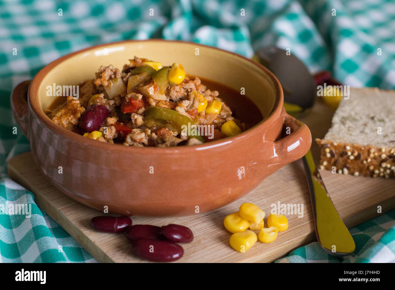 Piatto di chili con carne Foto Stock