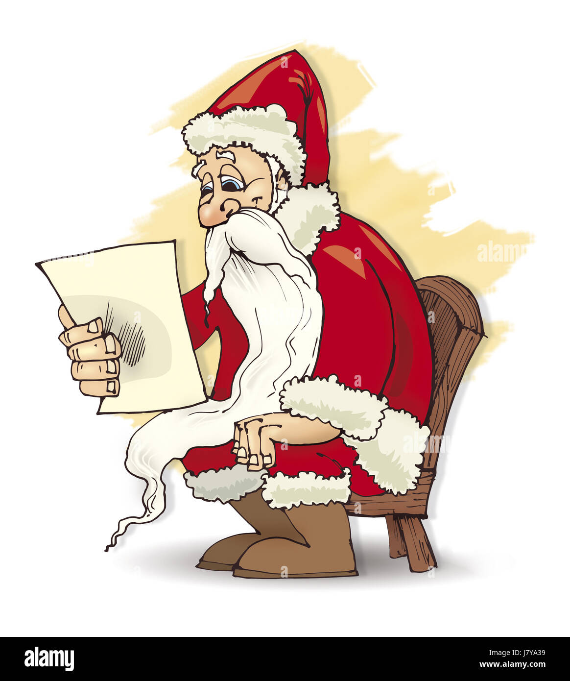 Illustrazione Lettera di Natale divertente cartoon xmas X-mas fumetti ridere risate Foto Stock