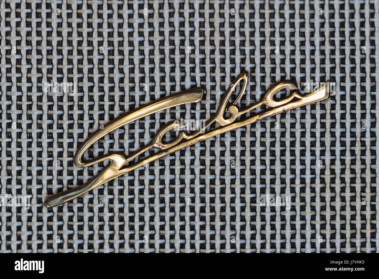 Logo della società Saba, ex Germania Produttore radio, Radio SABA Werke, Villingen Germania Foto Stock