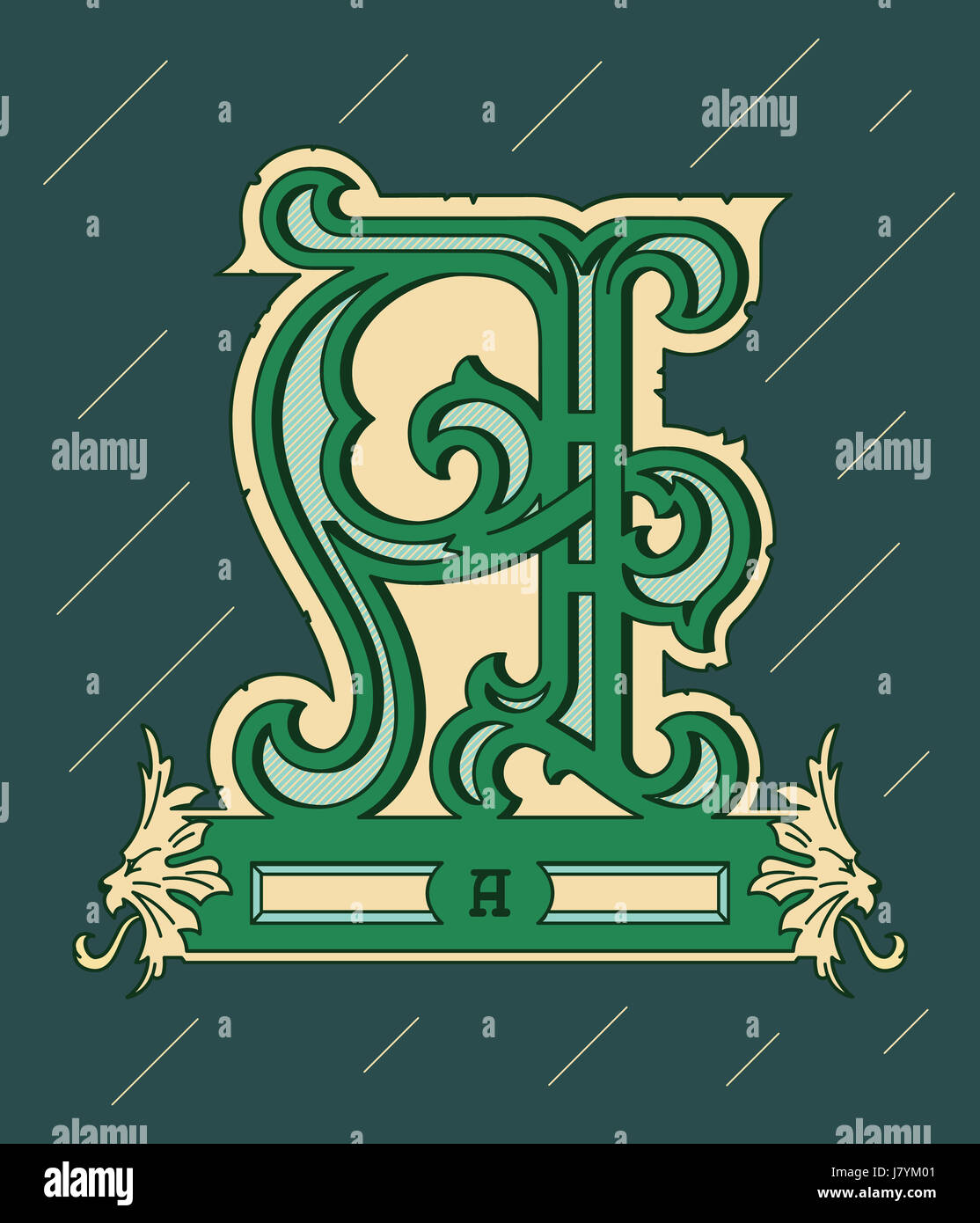 Illustrazione Vettoriale circa alfabeto decorativo lettera A Foto Stock