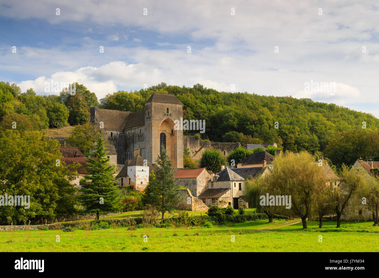 Francia, Dordogna, Saint Amand de Coly, etichettato Les Plus Beaux Villages de France (i più bei villaggi di Francia) Foto Stock