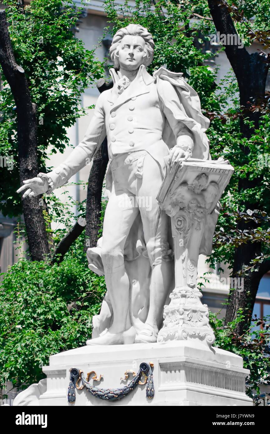 Monumento di Mozart a Vienna burggarten,Austria Foto Stock