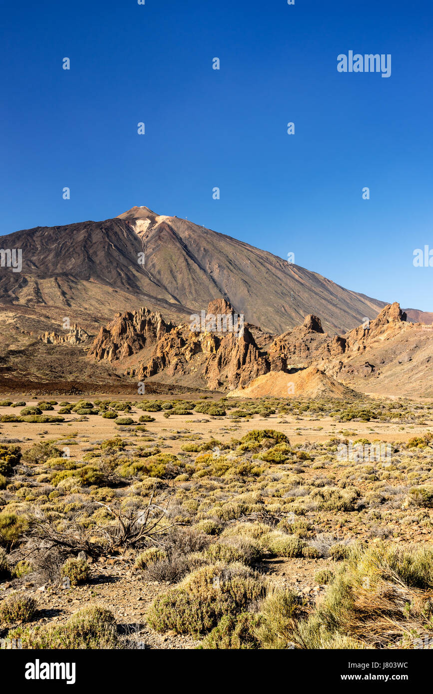 Il monte Teide da Llano de Ucanca, Tenerife Foto Stock