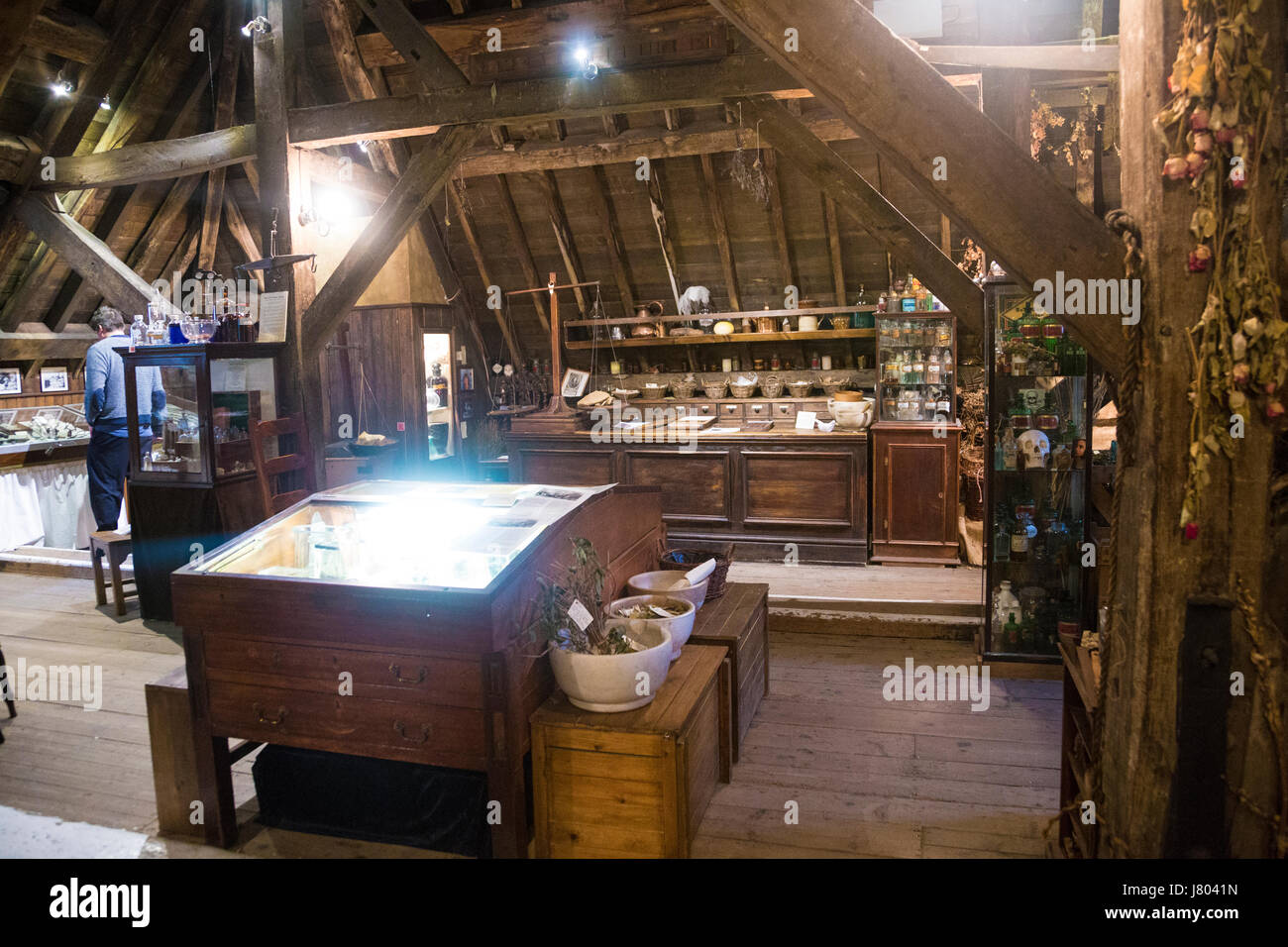Vecchia erboristeria farmacia farmacia shop (Old Operating Theatre Museum e Herb Garret, Londra, Regno Unito) Foto Stock