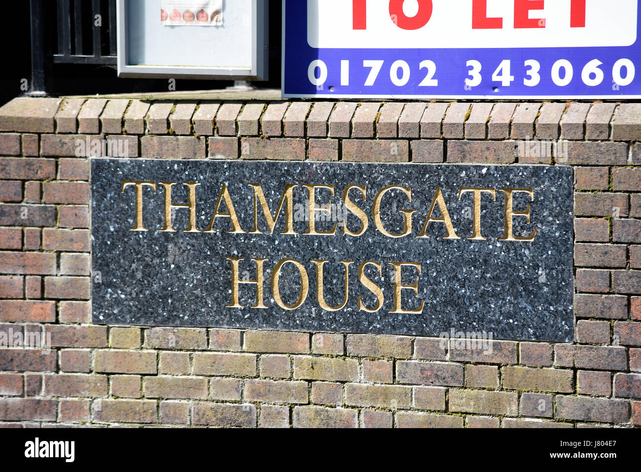 Thamesgate Casa di Victoria Avenue, Southend, Essex è un blocco di uffici con un Fitness First palestra e ristorante. Molti uffici sono vacante (2017) Foto Stock