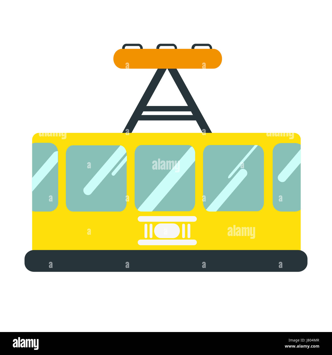 Una illustrazione di un tram, elettrico bogey su sfondo bianco Foto Stock
