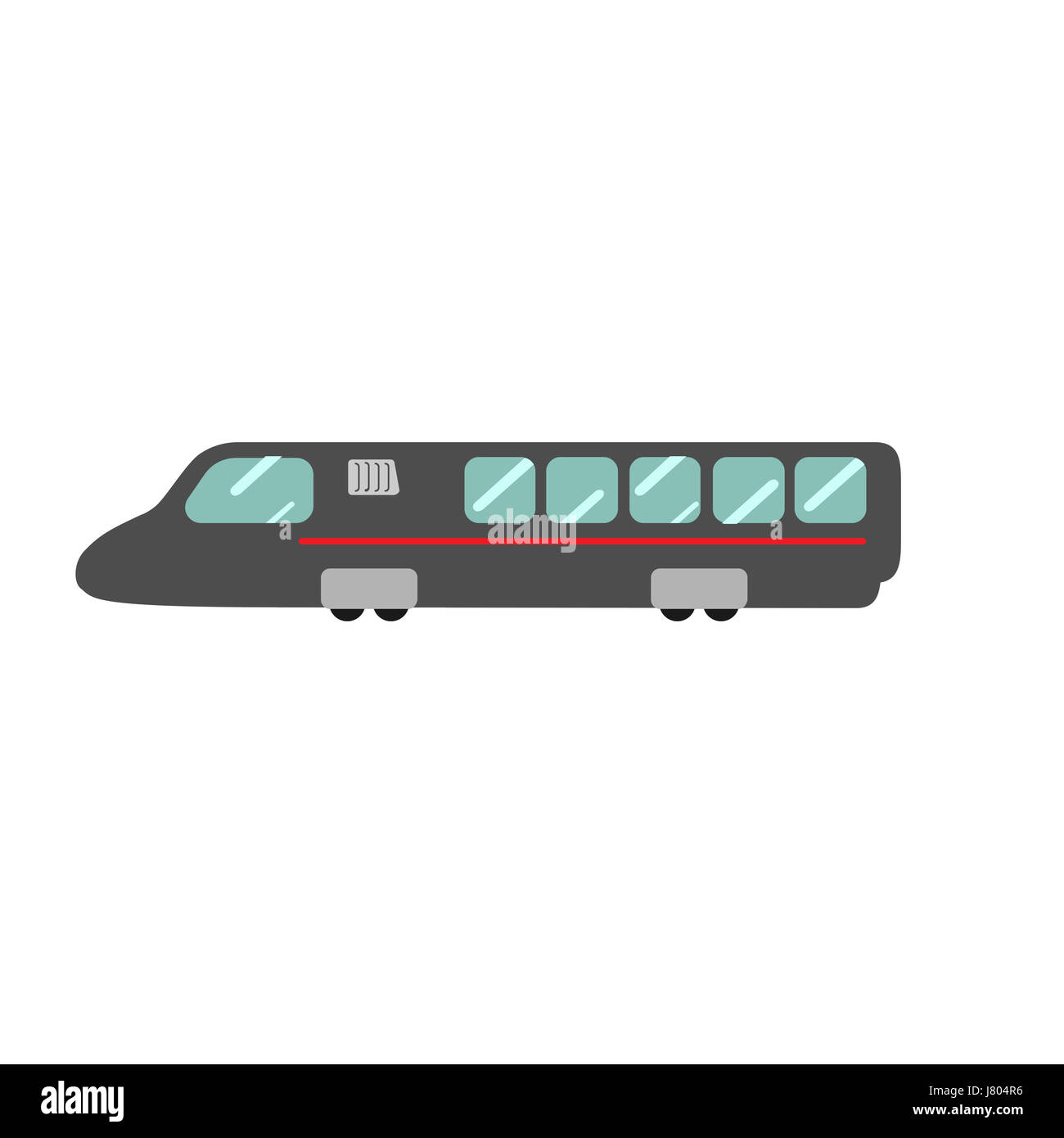 Una illustrazione della velocità del treno di capsule su sfondo bianco Foto Stock