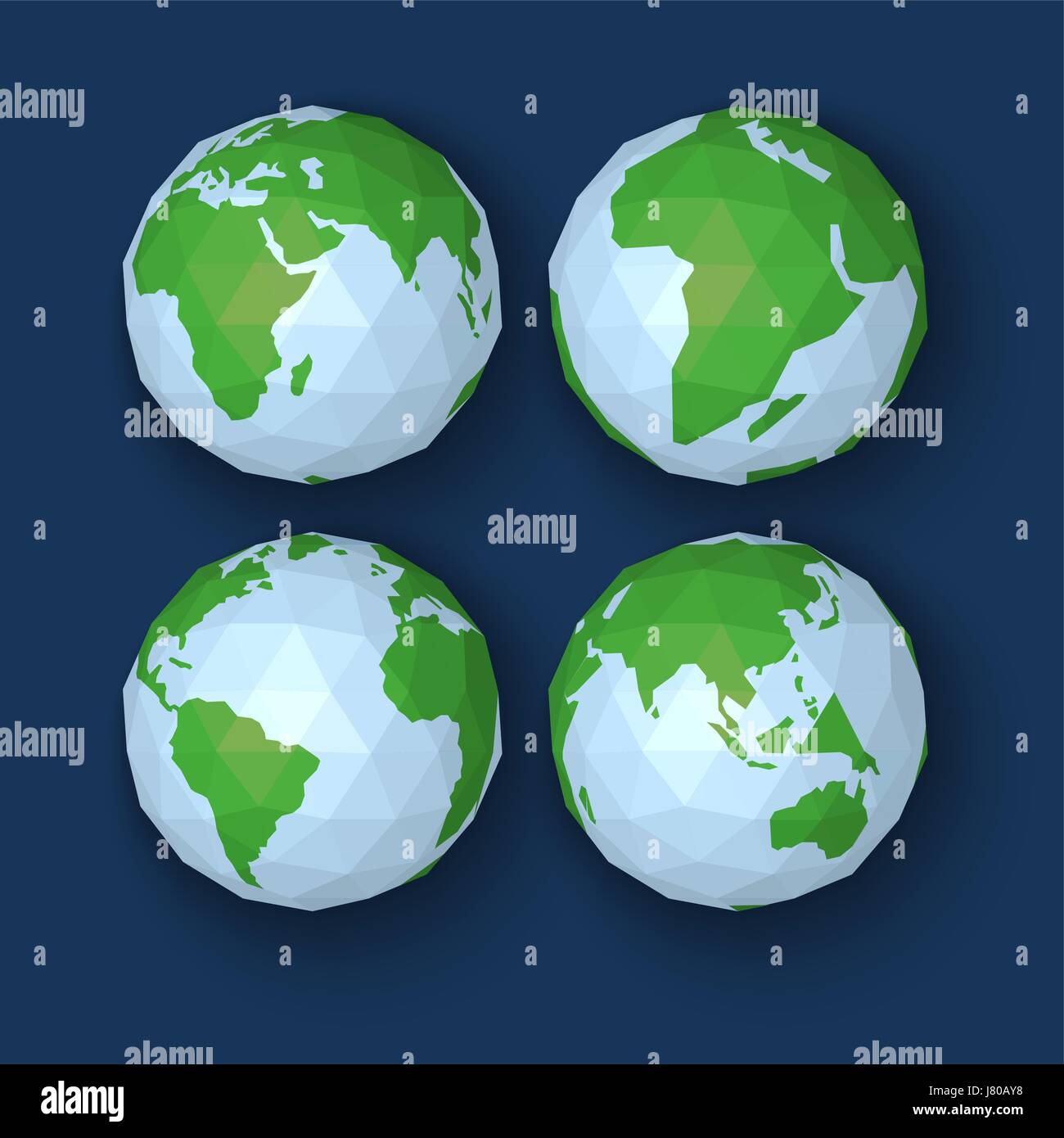 Vettore poligonale illustrazione del mondo pianeta in stile origami Illustrazione Vettoriale