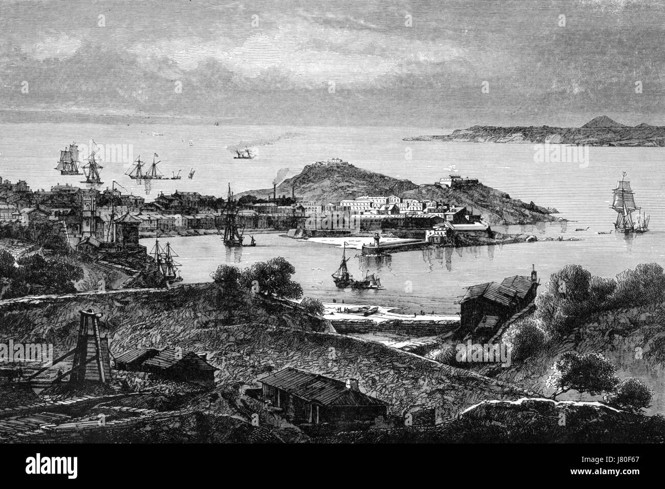 Inghilterra inglese britannico di acqua salata oceano mare acqua antico porto vintage san Foto Stock