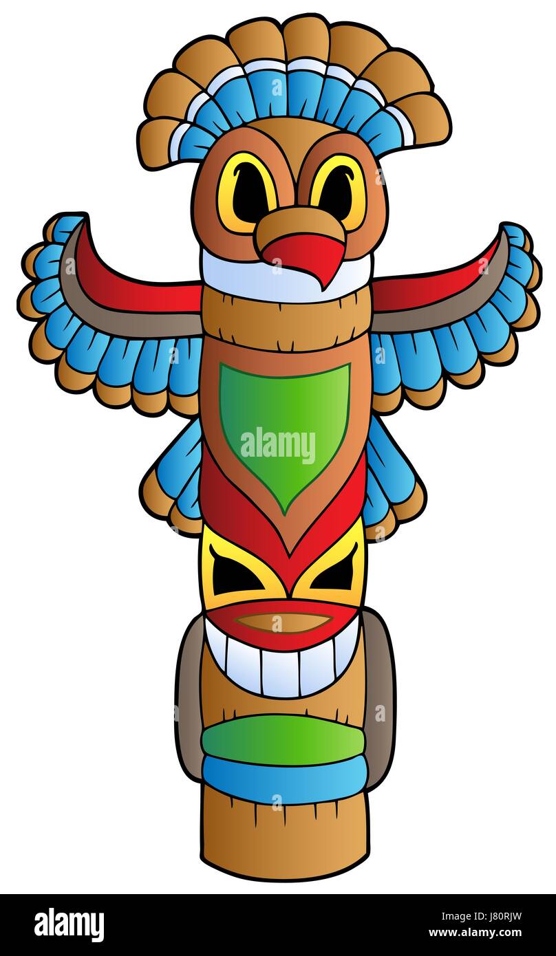 Statua Americana scultura nativa america palo totem indiani oggetti oggetto  Foto stock - Alamy