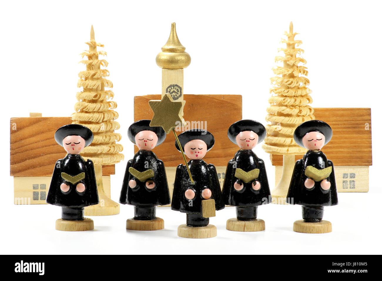 Coro tradizionale da Monti Metalliferi/ Germania isolati su sfondo bianco Foto Stock