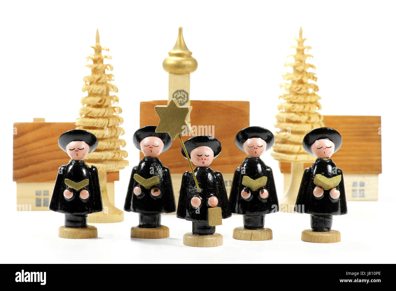 Coro tradizionale da Monti Metalliferi/ Germania isolati su sfondo bianco Foto Stock