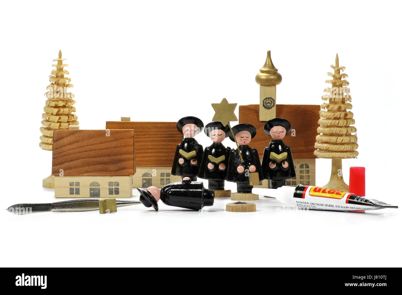 Coro tradizionale da Monti Metalliferi/ Germania isolati su sfondo bianco Foto Stock