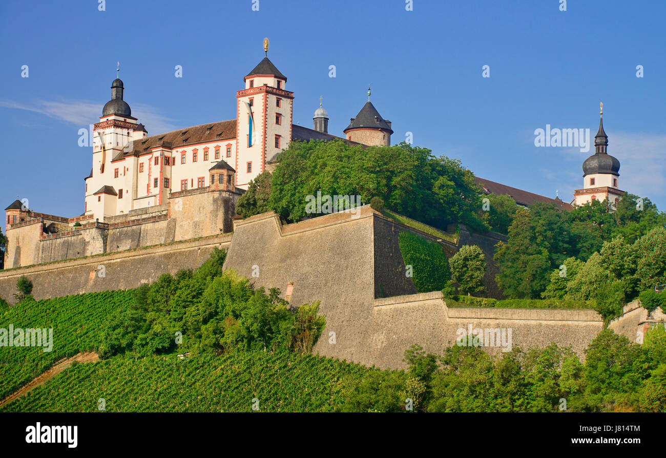 In Germania, in Baviera, Wurzburg, Festung Marienberg fortezza. Foto Stock